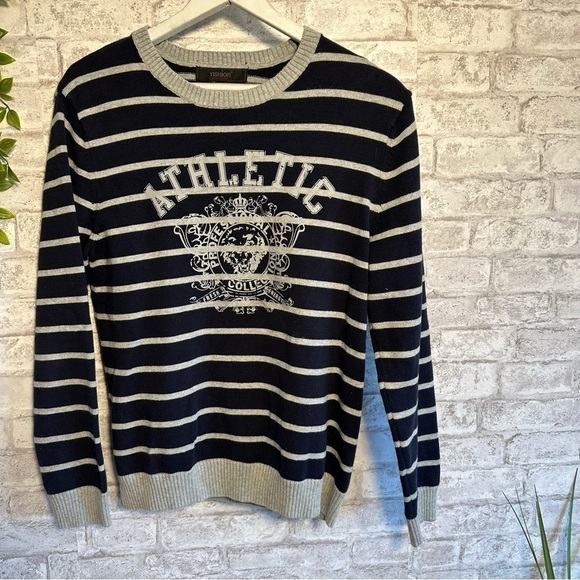 YISHION Atheltic Knit Sweater Varsity‎ Style Vintage Look Size Large - Picture 1 of 5